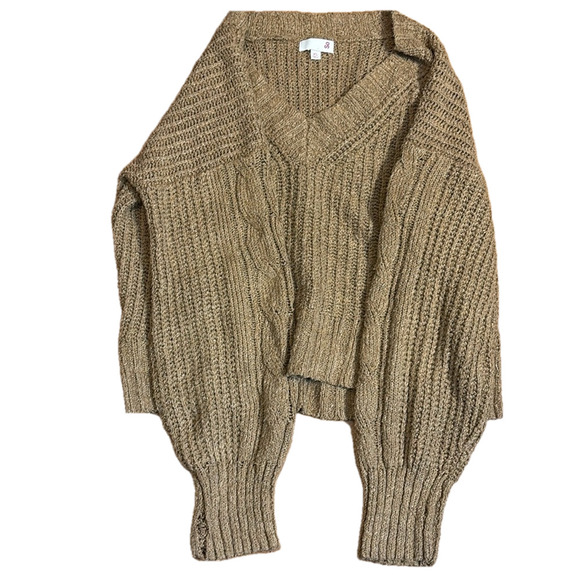 SO long sleeve sweater- tan/brown- size XS - Picture 3 of 4